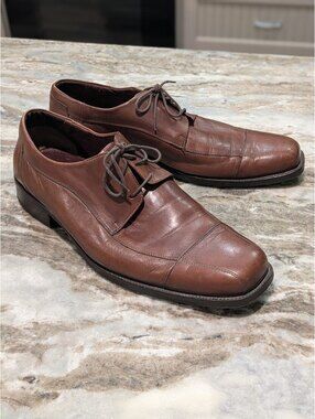 Johnston & Murphy Leather Dress Shoes Made in Brazil Rare Size 15 G to VGUC